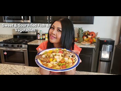 Sweet & Sour Fried Fish w/ Pineapple & Vegetables - Khmer Authentic Cooking