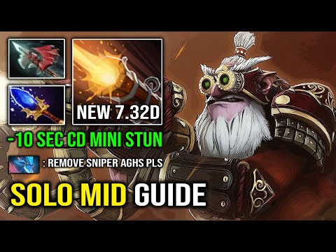 How to Solo Mid Sniper Against Pro Leshrac in 7.32d with Annoying Mini Stun 100% Deleted ALL Dota 2