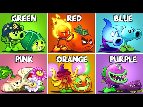 PvZ2 - 6 COLORS Pair Plants Battlez - Who Will Win? Team Plants vs Team Plants.