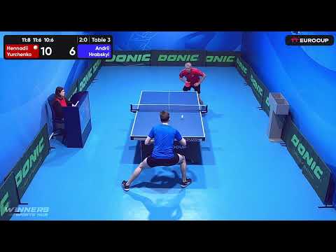 15:30 Hennadii Yurchenko 3-0 Andrii Hrabskyi 06.05.2023 TT Euro.Cup Ukraine Master. Table 3