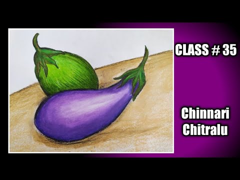 Step by Step drawing for kids||Vegetables|| Brinjal||