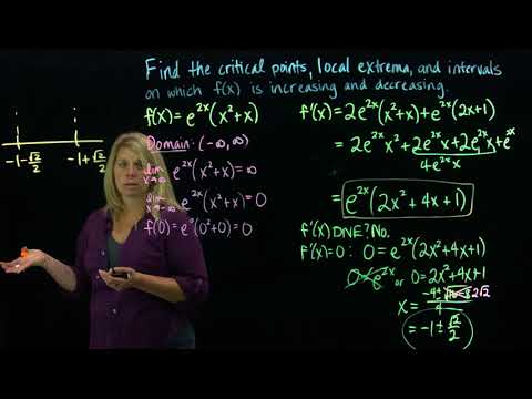 Critical Points, Increasing and Decreasing, Local Extrema Example