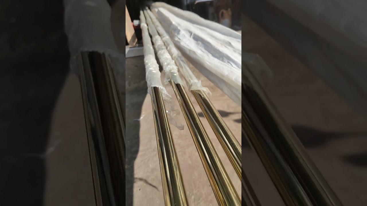 Watch video STAINLESS STEEL GOLD MIRROR PIPE (20 FEET LONG) Now STAINLESS STEEL GOLD MIRROR PIPE (20 FEET LONG)