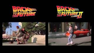 Back to the Future- Skateboard & Hoverboard Chase- Side by side