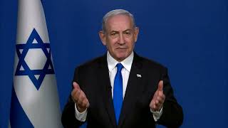 ראש הממשלה בנימין נתניהו: "אנחנו ממשיכים במלחמה בכל החזיתות ובכל הגזרות." (עדכוני משרד ראש הממשלה) - התמונה מוצגת ישירות מתוך אתר האינטרנט יוטיוב. זכויות היוצרים בתמונה שייכות ליוצרה. קישור קרדיט למקור התוכן נמצא בתוך דף הסרטון