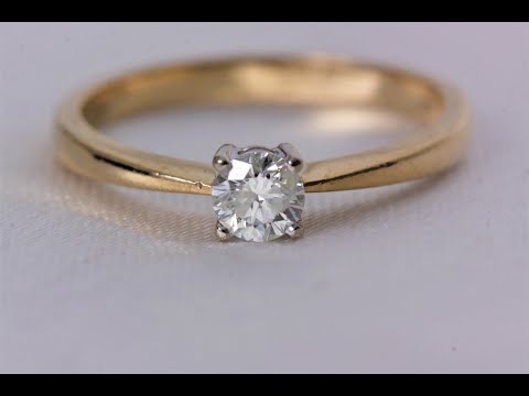 18ct Yellow Gold 0.25ct Diamond Solitaire 2.45g Size M Ring - 0103202