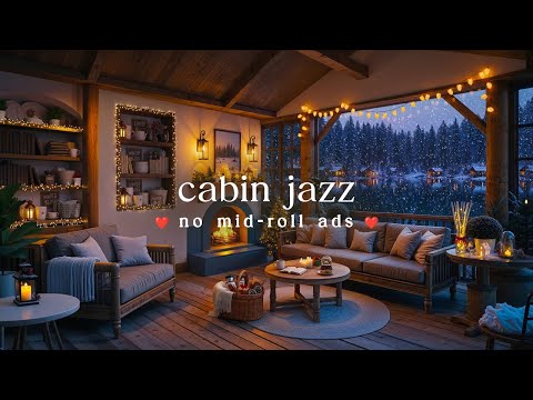 ❄️ Soft Winter Jazz (NO MID-ROLL ADS) – Cozy Fireplace Ambience for Relaxing, Study & Work