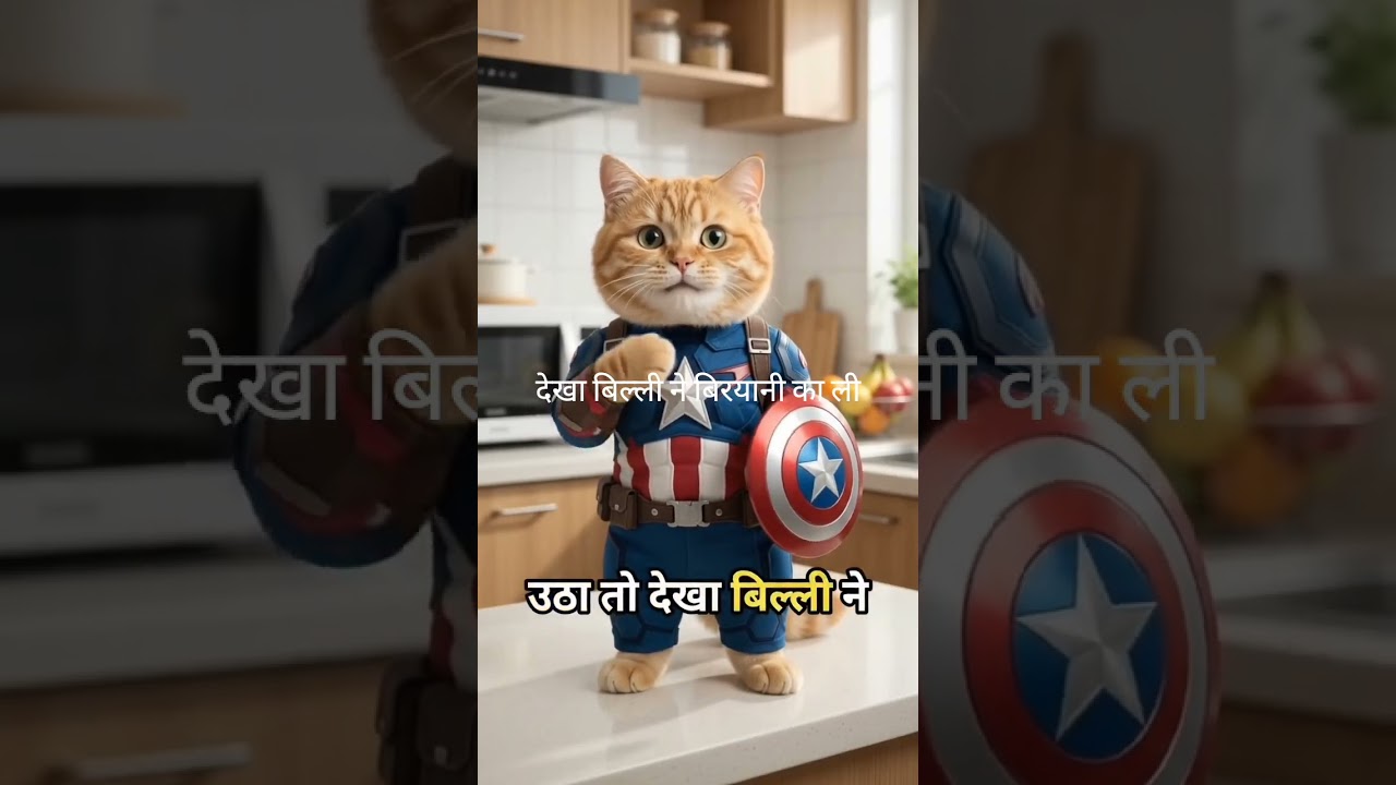 Captain America Cat's Biryani Disaster! 🐱🥘 #shorts #funny #cooking #marvel #funny shorts