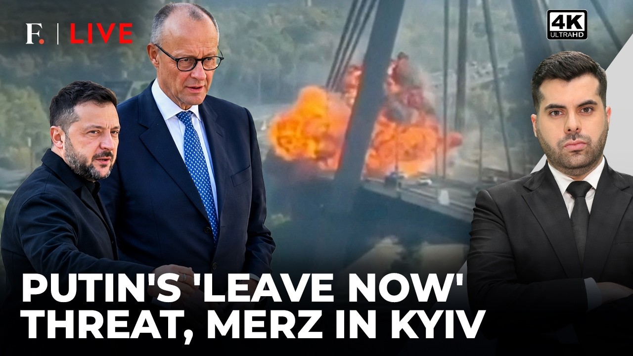 'Leave Kyiv Now': Russia Launches 135 Drones Amid Merz's Ukraine Visit | Firstpost Live | 4K
