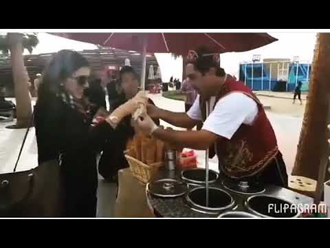 Hansika in foreign ice cream man funny