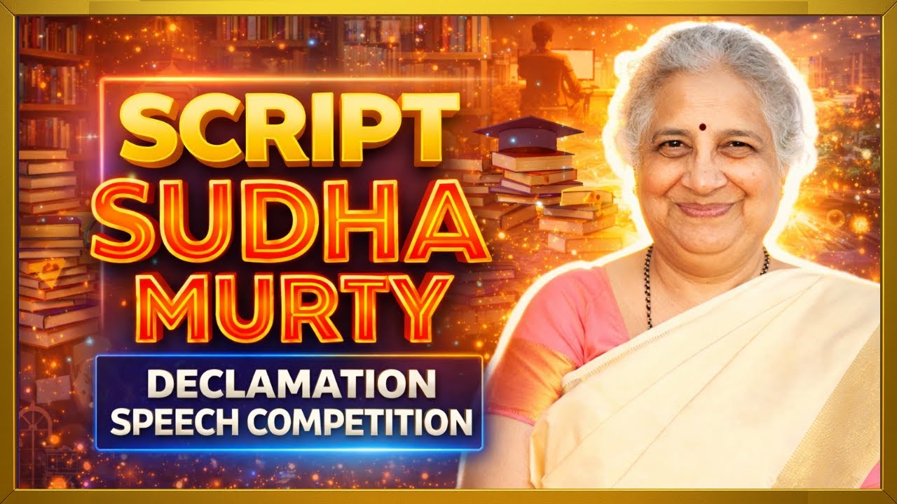 Sudha Murty Speech Script 🎤 🇮🇳 | Declamation Competition