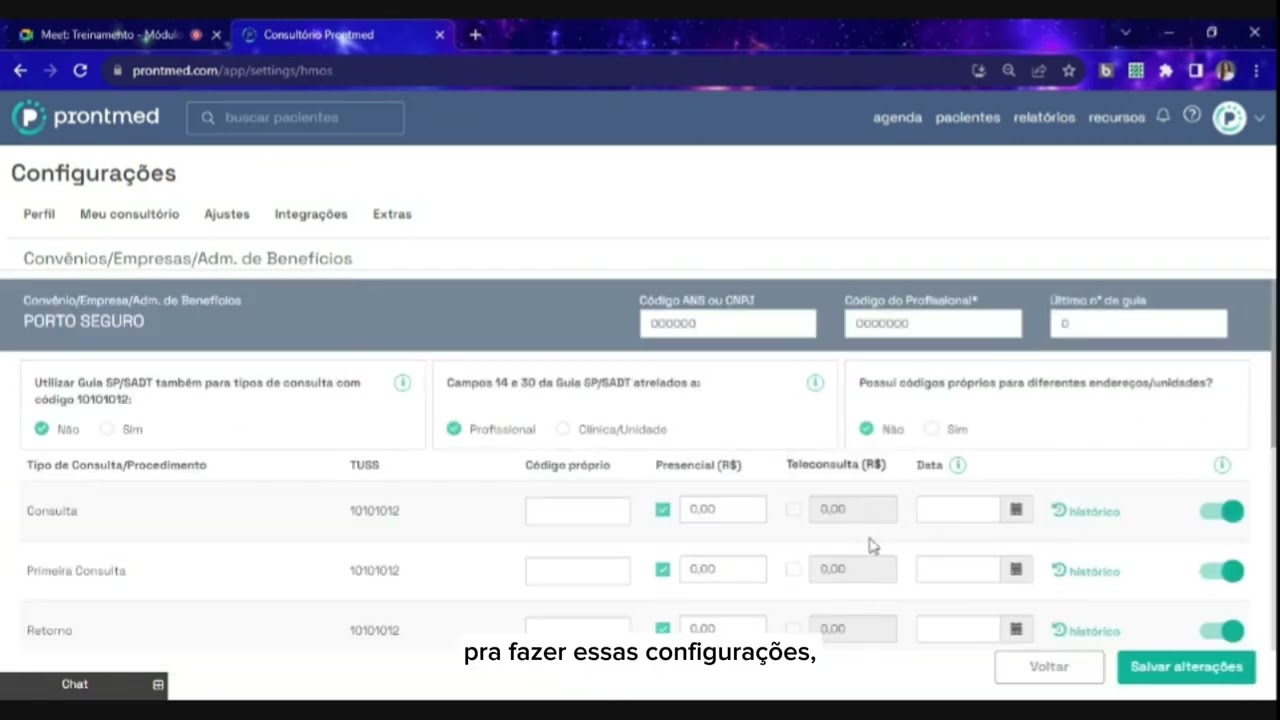Prontmed Hub - Módulo Faturamento - Configurações