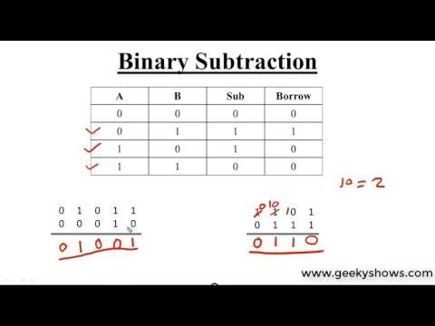 Binary Subtraction Hindi