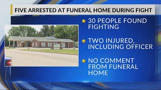 30 people fighting at Green Bay funeral home, five arrested & one officer injured