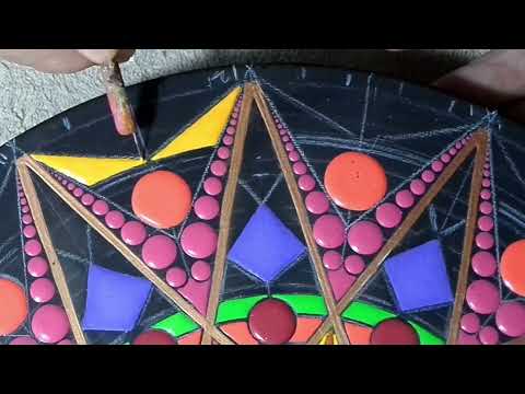 Dot Art Mandala: A Bohemian-inspired Clock Painted On A Vinyl LP Record