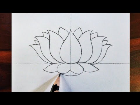 How to Draw LOTUS✨ | Super Easy | Step by Step Tutorial | Lotus flower drawing