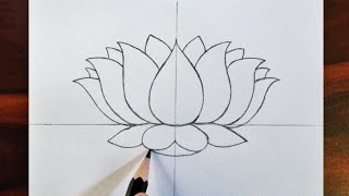How to Draw LOTUS✨ | Super Easy | Step by Step Tutorial | Lotus flower drawing