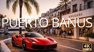 Puerto Banús Marbella 🇪🇸   Luxury Walk – Supercars, Yachts, Sunset Atmosphere 4K