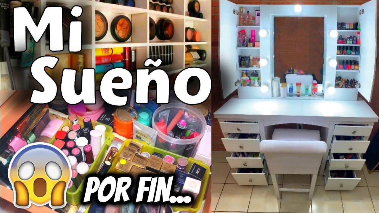 MI TOCADOR MAQUILLAJE MUY ECONOMICO | Tocador Hollywood con luz | TOCADOR POCO ESPACIO