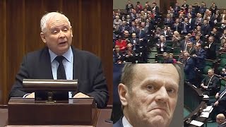 Spięcie w Sejmie o Donalda Tuska - Jarosław Kaczyński rozniósł Tuska i Platformę