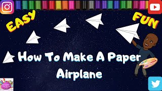 How To Make A Dart Paper Airplane #MrSmithsArtRoom4Kids #Paperairplane #easykidprojects