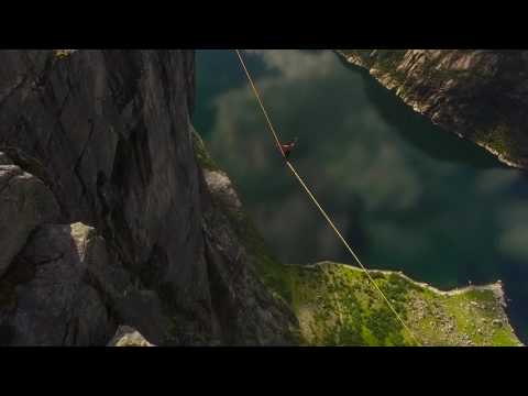 Slackline at Kjerag, Norway - Drone