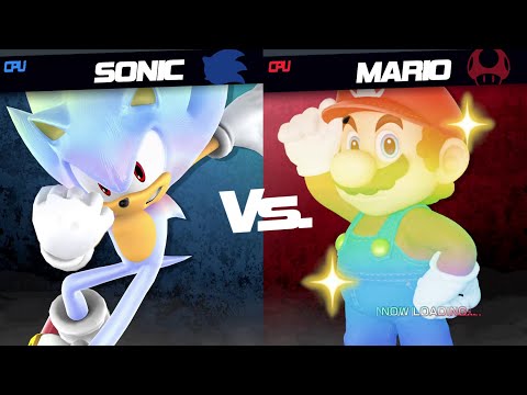 Hyper Sonic vs Starman Mario: Super Smash Bros Ultimate Mods (Flashing Colors & Earbud Warning)