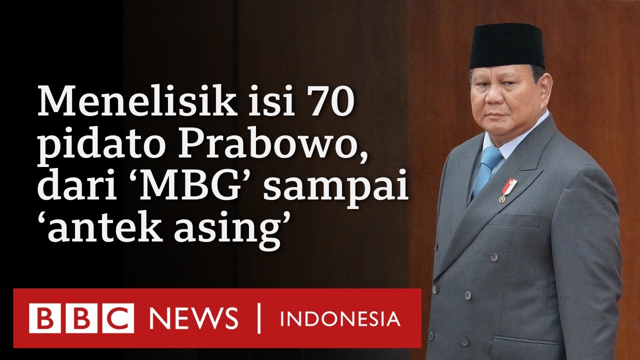 Menelisik 70 pidato Presiden Prabowo: Klaim keberhasilan MBG hingga 'antek asing'