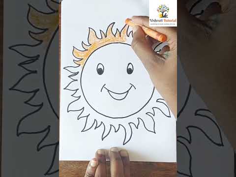 How to draw The Sun Step by Step | Sun Drawing Lesson | Vishruti Tutorial #craft #drawing