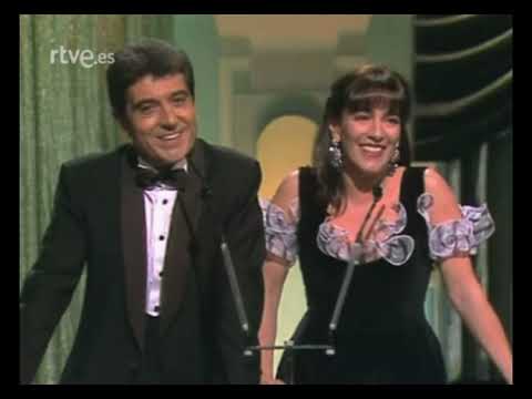 Carmen Maura y Andrés Pajares Premios Goya 1990 (intento de reconciliación de Almodóvar)