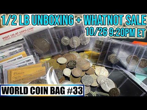 5 SILVER COINS & MORE In Half Pound World Coin Hunt (& Whatnot 10/26 Auction Lot Viewing) - Bag #33