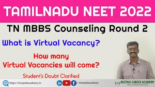 How Many Virtual Vacancies will come for TN Medical Counseling - Category Wise Vacancy List