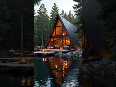 Ultimate Cozy Cabin Interior! 😍 Must-See Lakeside A-Frame Tour 🏡
