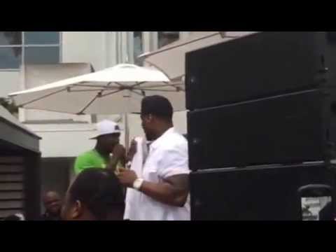 50 Cent tells the DJ at his pool party to play Meek best song!
