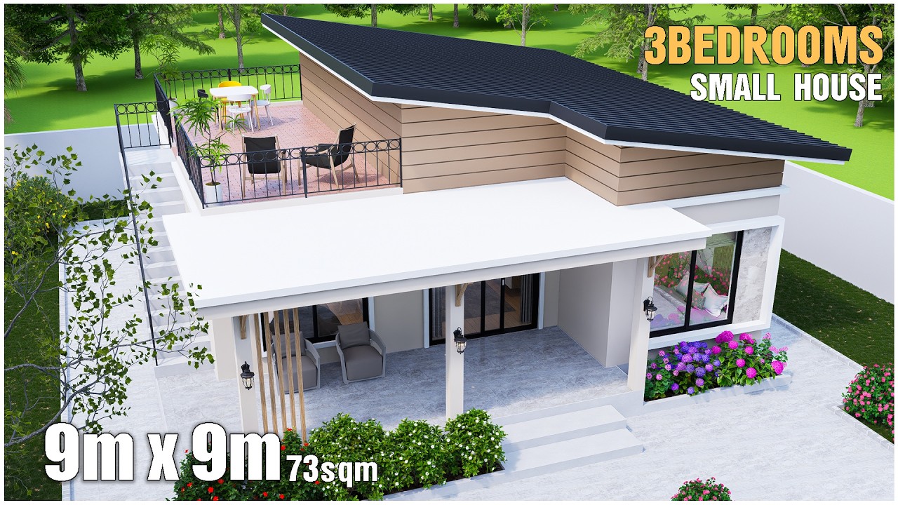 Compact Modern House 9x9m with Roof Deck | See Inside This Efficient Design