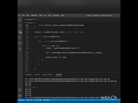 Basic matrices operations in Go