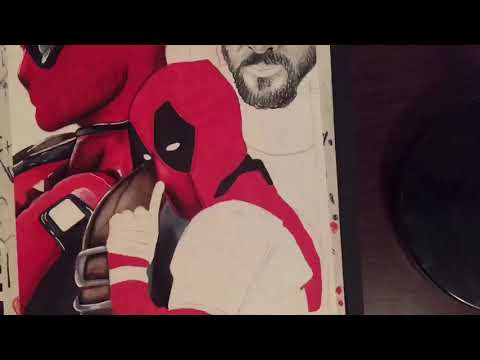 Drawing Deadpool (Prismacolor Colored Pencils/Sharpie) - Speed Drawing