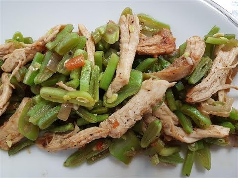 French Beans with Chicken with Surinam Pepper Recipe