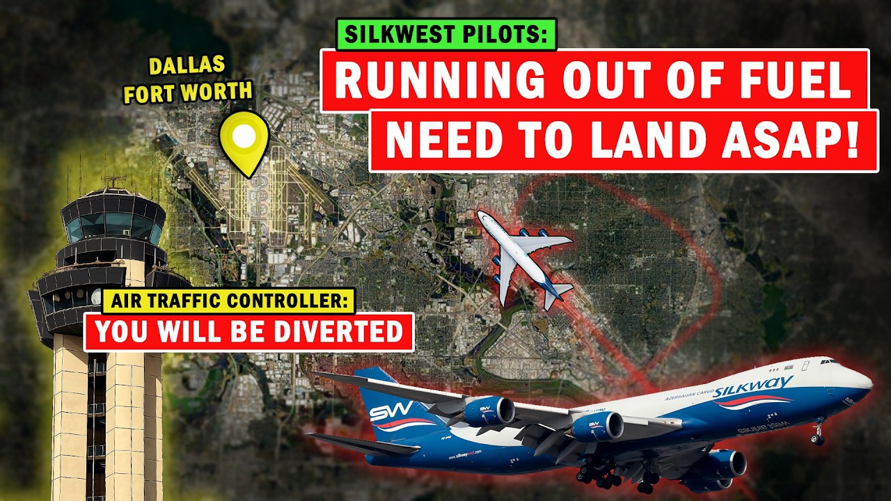 Cargo Boeing B747 Running OUT OF FUEL | Houston or Dallas?
