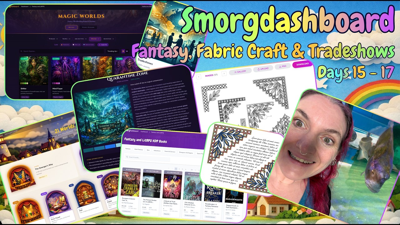 WOW! Fantasy, LitRPG, Fabric Crafts and Tradeshows - Smorg Days 15 - 17  for KDP and Etsy Research