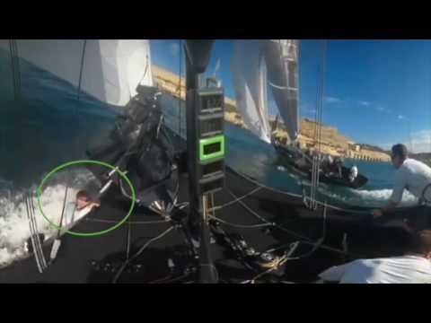 Man overboard on Team Aqua during RC44 race !