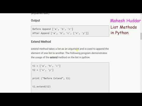 List Methods In Python Python Tutorial By Mahesh Huddar