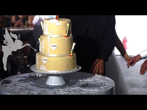 Making of Marzipan Hochzeitstorte mit Silhouetten Deko - Hochzeitstorten Making of - Kuchenfee