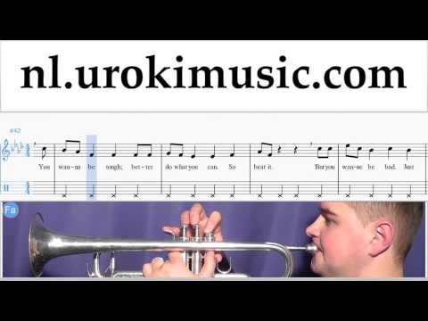 Trompetles Michael Jackson - Beat It Muzieknoten Cursus Deel#2 um-i374