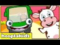 Wheels On The Bus Green Bus Kids Song HooplaKidz