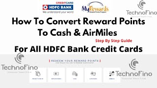 How to Redeem HDFC Bank Credit Card Reward Points to Cash & Airmiles | All HDFC Bank Credit Cards 🔥