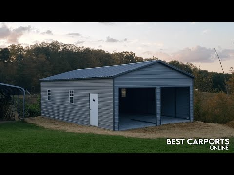 Double Metal Garage Installation Time Lapse