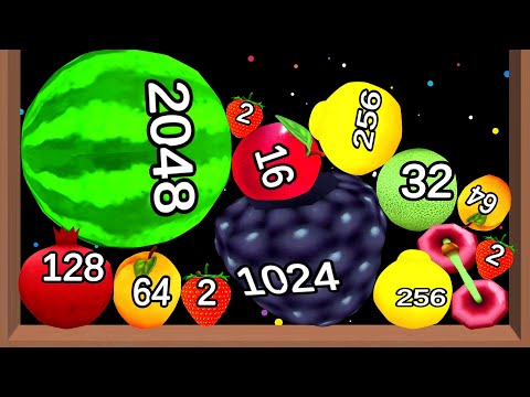 MERGE FRUITS: 3D Watermelon 2048 - Watermelon Run Game (Ball Run 2048) ASMR Gameplay