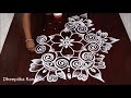 Simple n cute flower Kolam with 7 dots  || Creative rangolis || Latest arts designs by Dheepiika