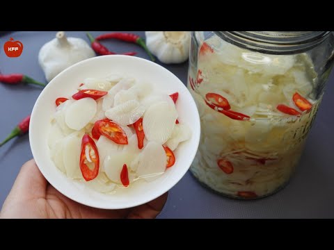 ជ្រក់ខ្ទឹមសស្អាតមិនខៀវ || How to make pickled garlic without turning green